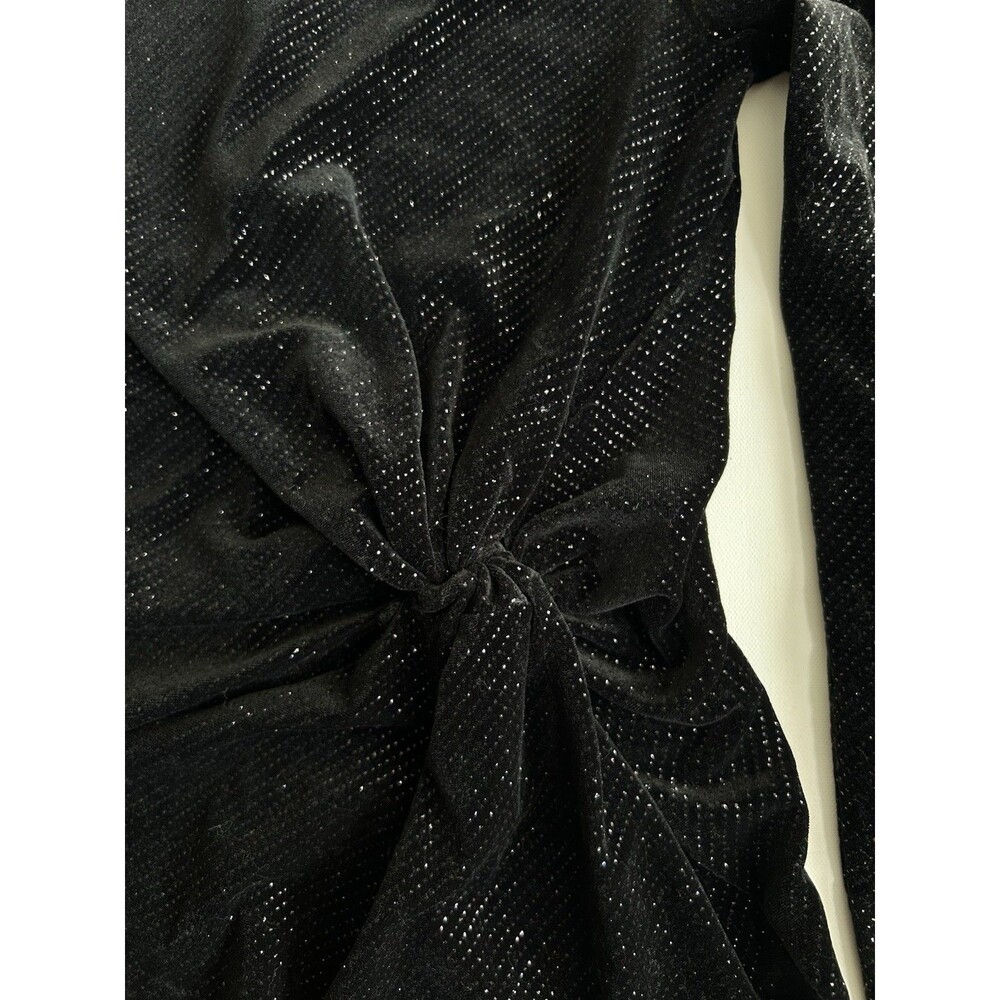 NWOT & Other Stories Cocktail Glitter Sparkle Velour LS Mini Dress Black Size XS - Picture 15 of 16